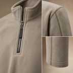 Herren Half Zip Fleecepullover mit Stehkragen