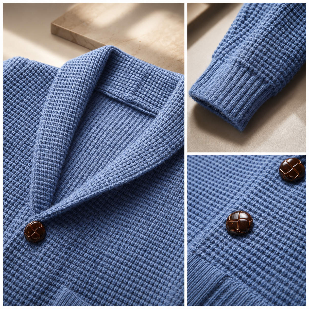 Herren Strickjacke mit V-Ausschnitt und Knopfleiste