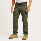Pantalon cargo tactique extensible étanche pour hommes en vert armée