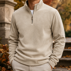 Herren Half Zip Fleecepullover mit Stehkragen