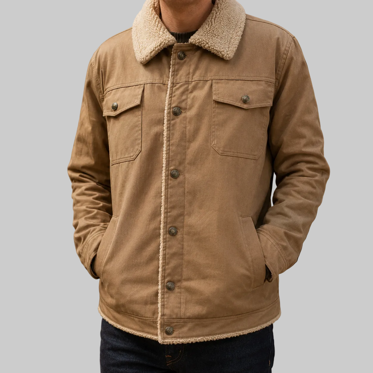 Herren-Fleecejacke im Bomber-Stil