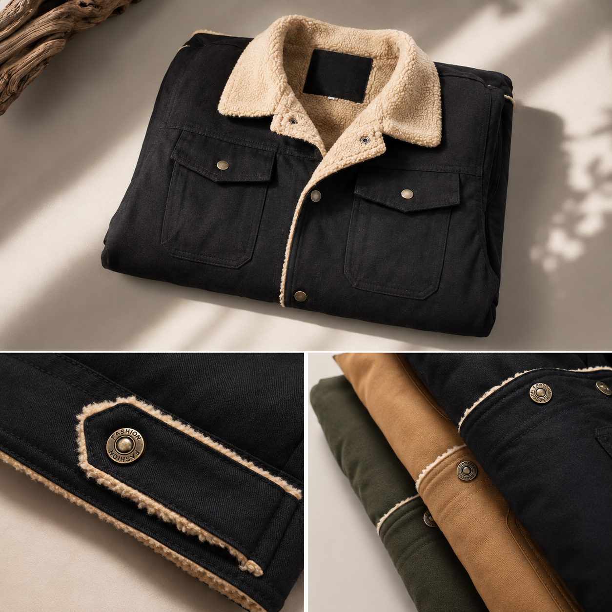 Herren-Fleecejacke im Bomber-Stil