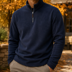 Herren Half Zip Fleecepullover mit Stehkragen