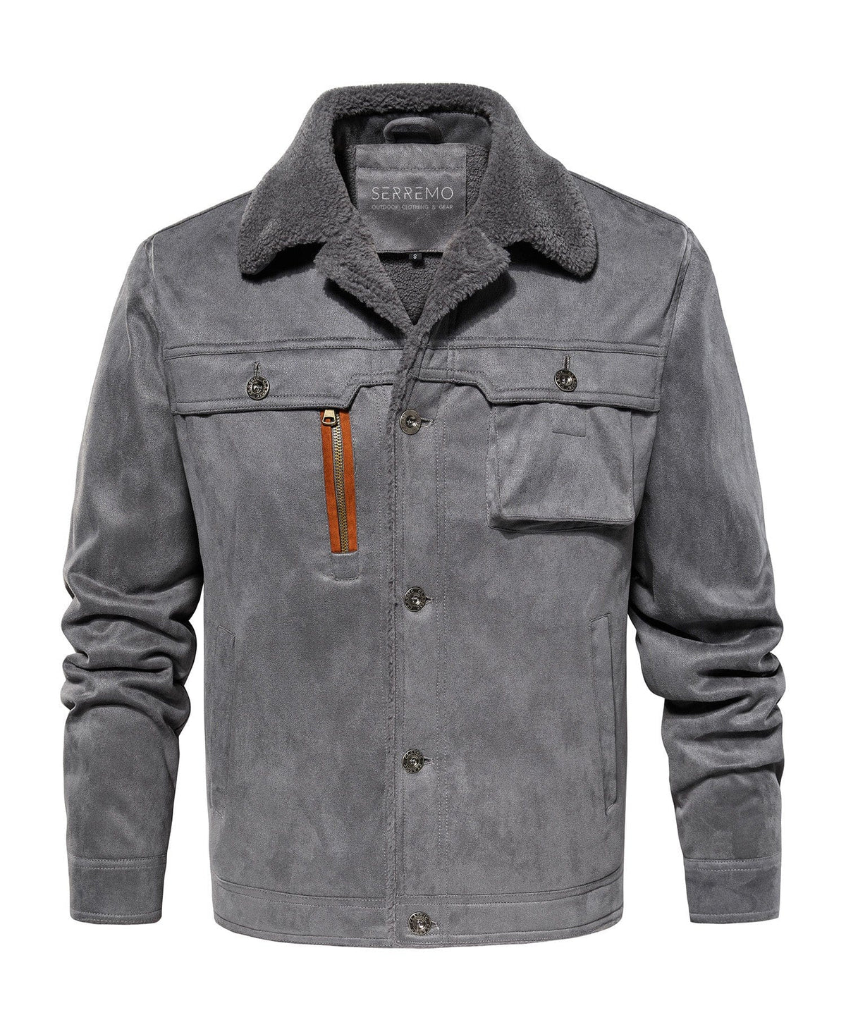 Herenjack met warme fleece voering en sherpa kraag
