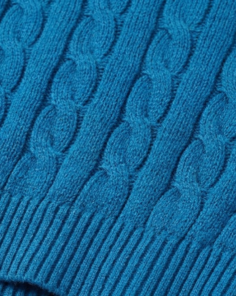 Pull en tricot à demi-fermeture éclair pour homme
