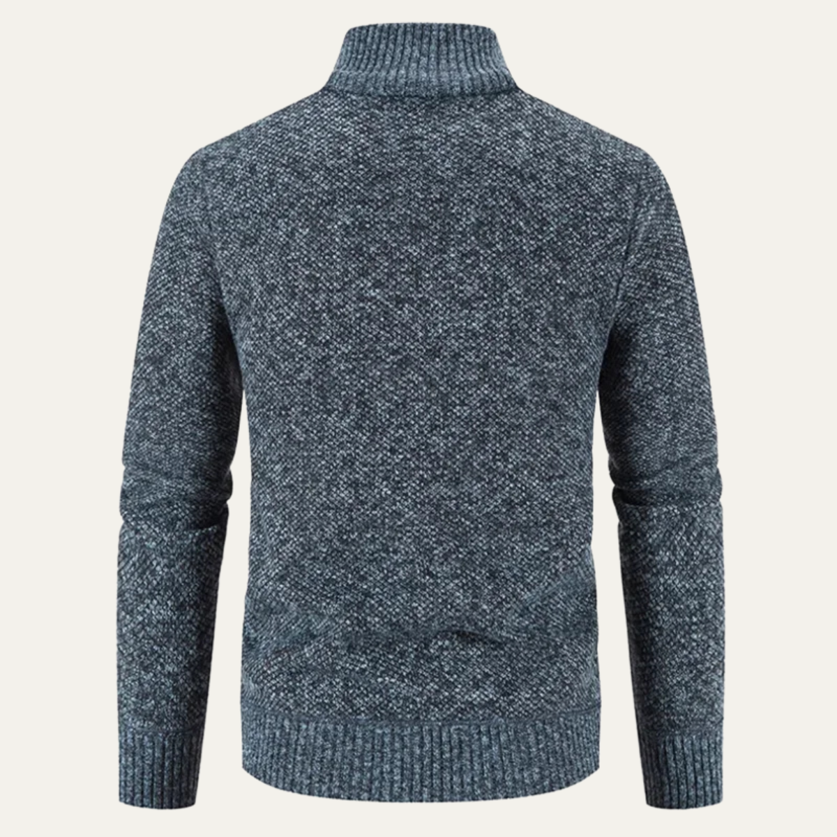 Cardigan homme en tricot avec fermeture éclair et col montant
