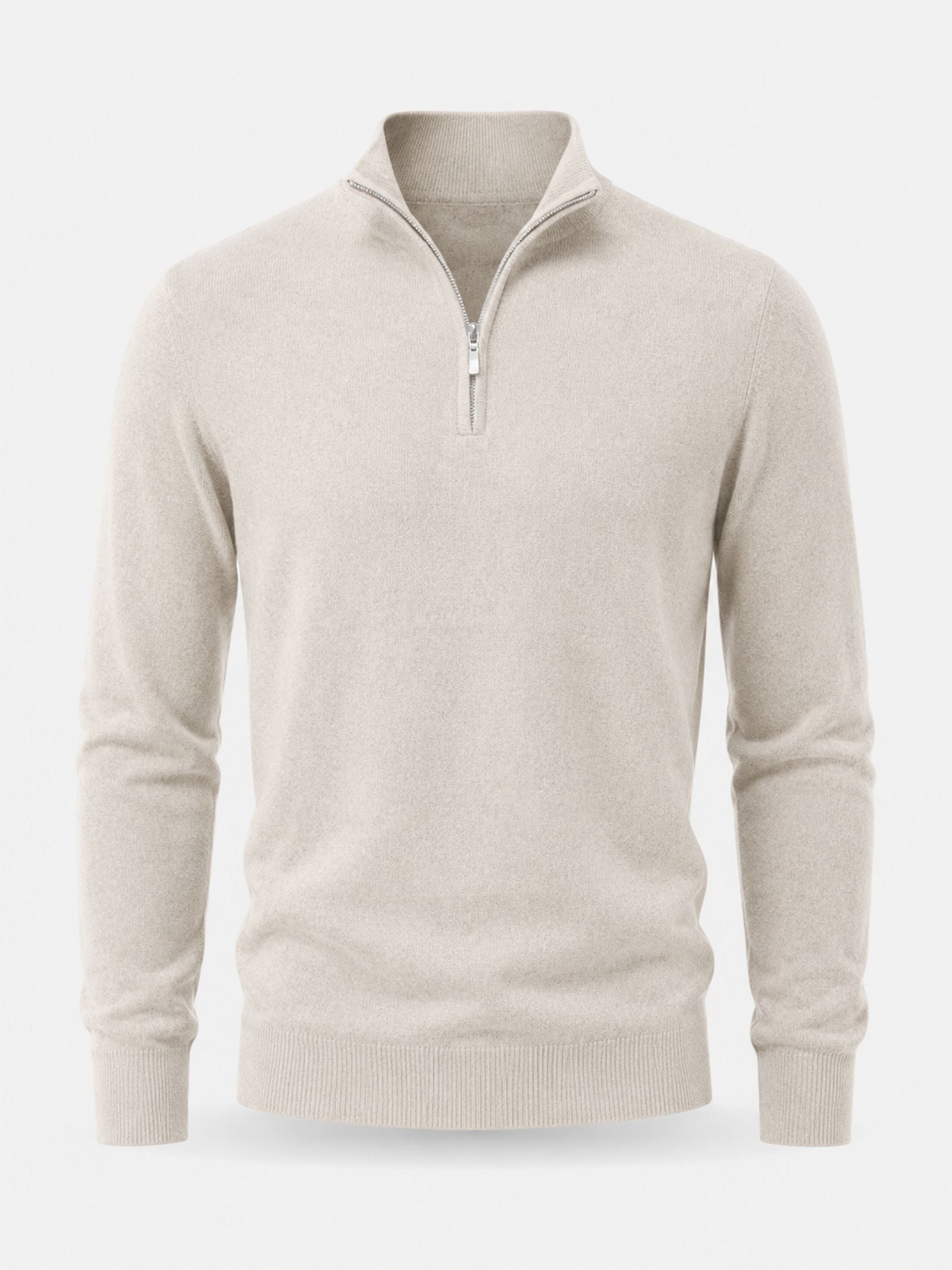 Pull en laine mérinos Hugo pour homme avec col en V et fermeture éclair
