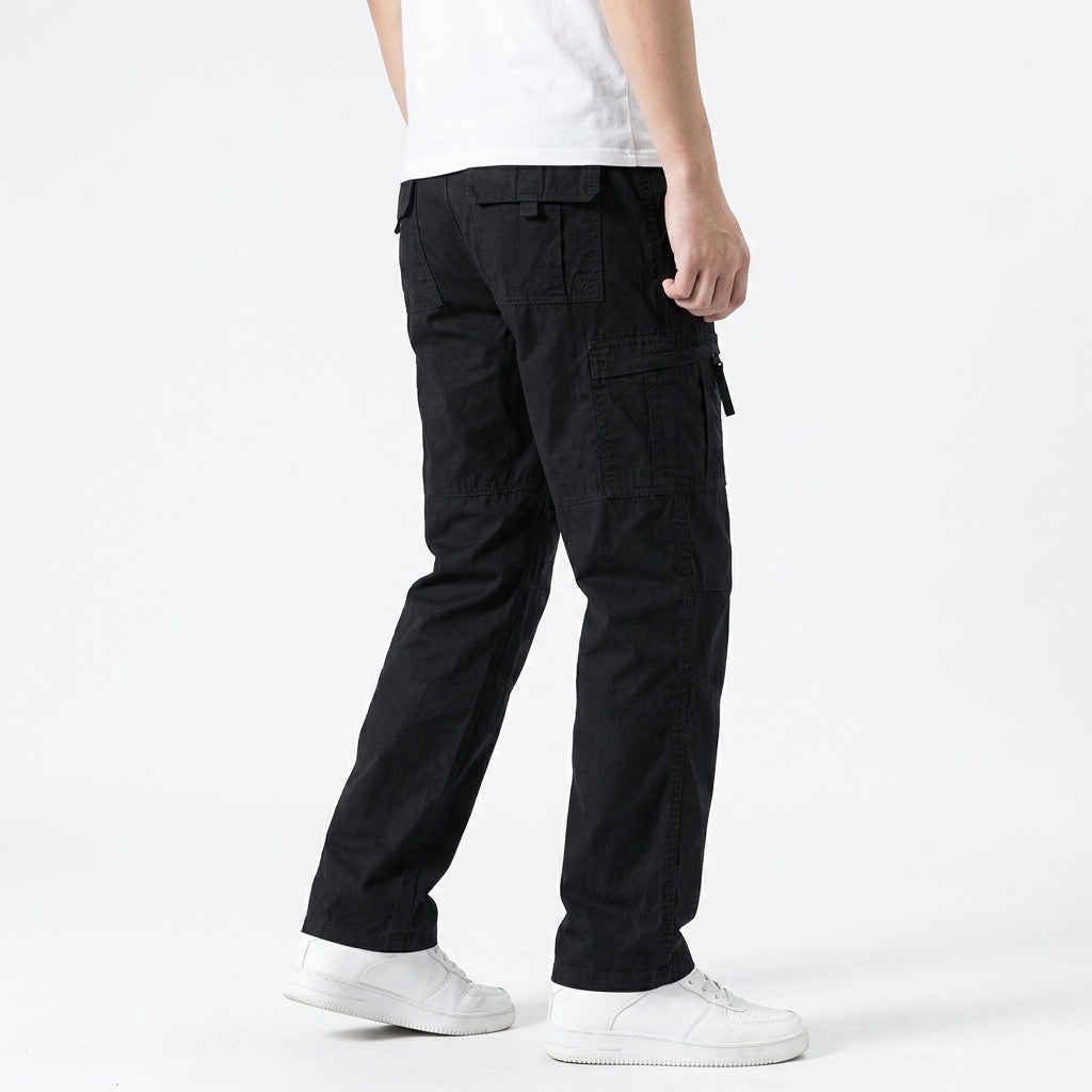 Herren Cargo Hose aus Baumwolle Relaxed Fit mit Taschen