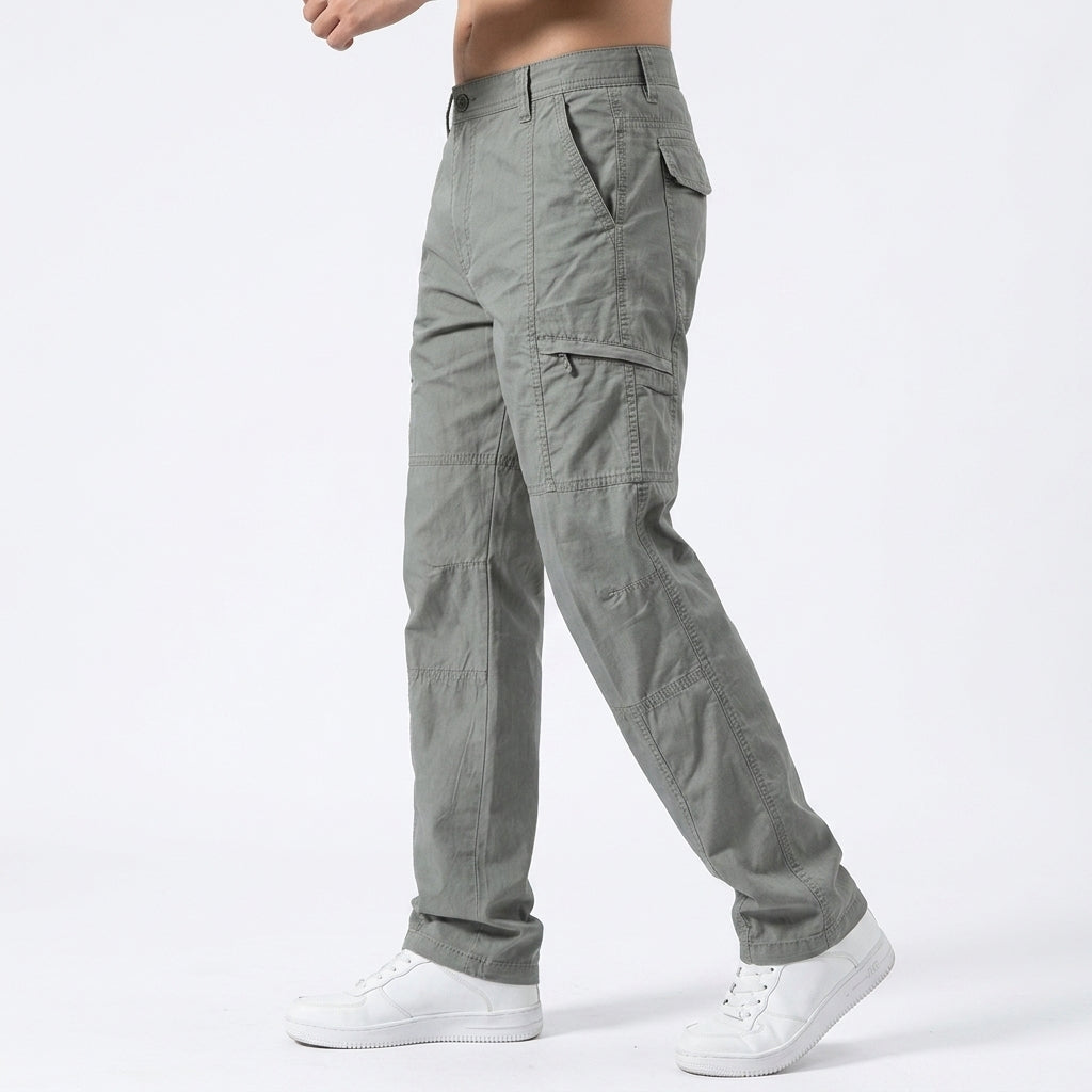 Herren Cargo Hose aus Baumwolle Relaxed Fit mit Taschen