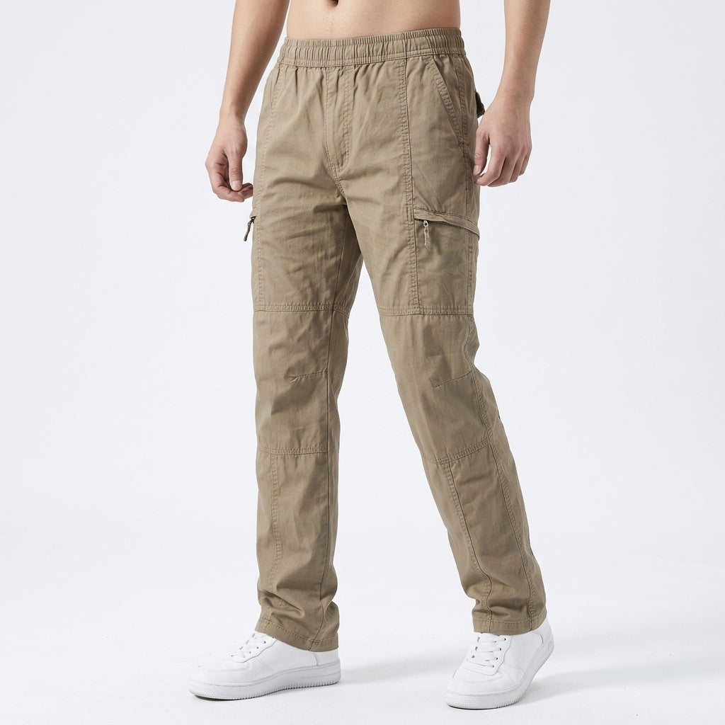 Herren Cargo Hose aus Baumwolle Relaxed Fit mit Taschen
