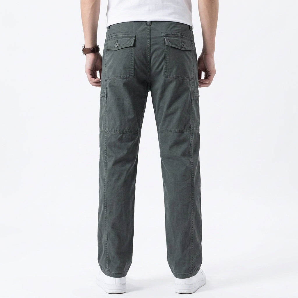 Herren Cargo Hose aus Baumwolle Relaxed Fit mit Taschen
