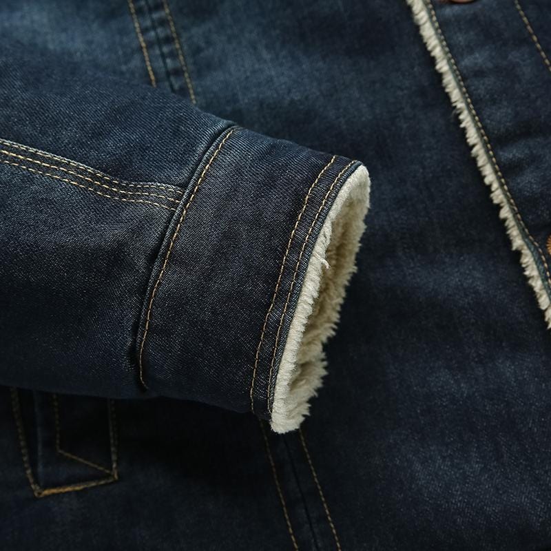 Heren spijkerjack met fleece voering
