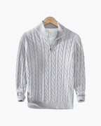 Pull en tricot à demi-fermeture éclair pour homme