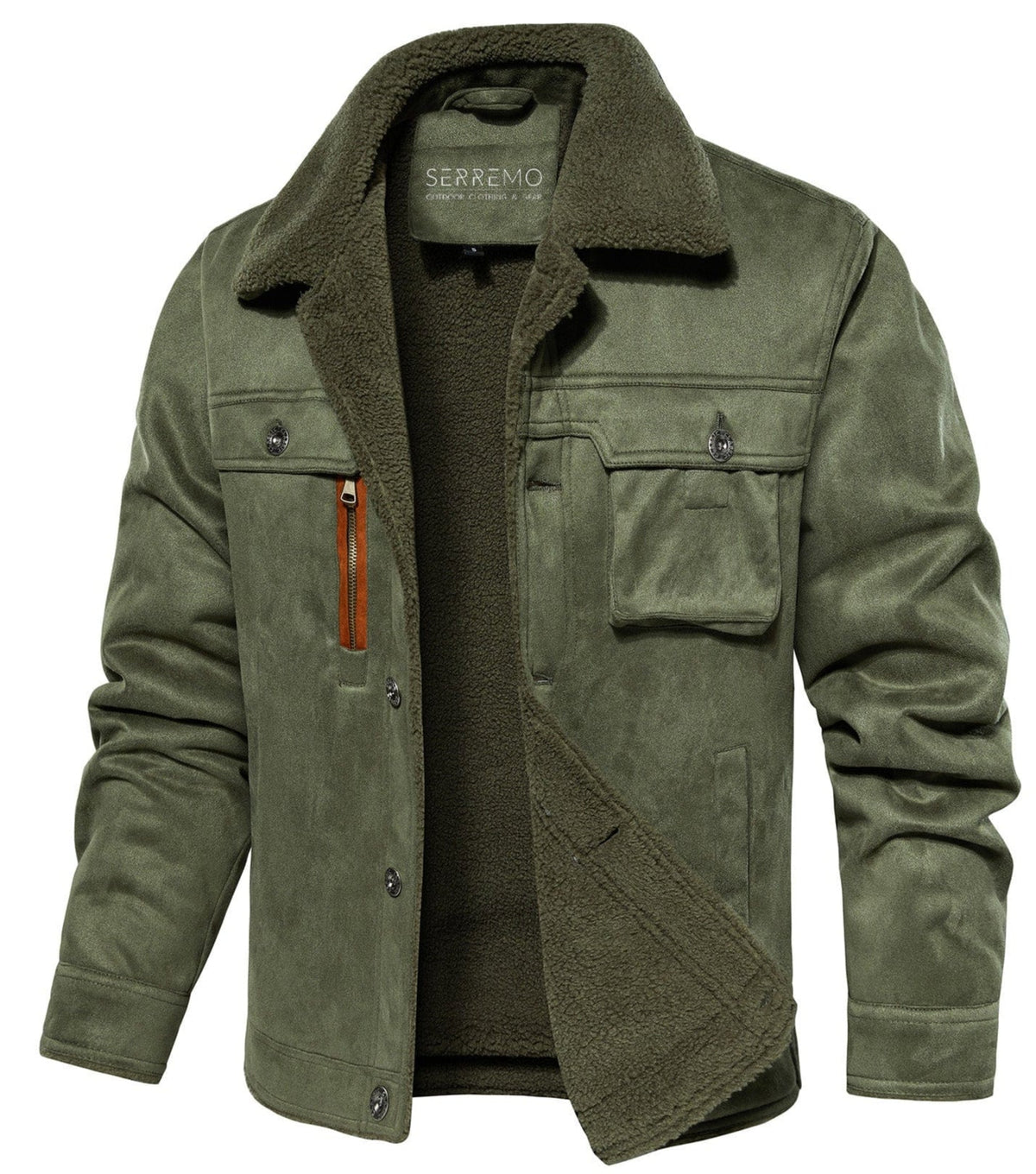 Herenjack met warme fleece voering en sherpa kraag