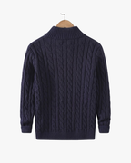 Pull en tricot à demi-fermeture éclair pour homme