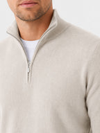 Pull en laine mérinos Hugo pour homme avec col en V et fermeture éclair