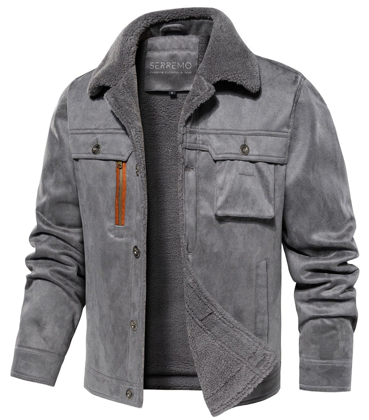 Herenjack met warme fleece voering en sherpa kraag