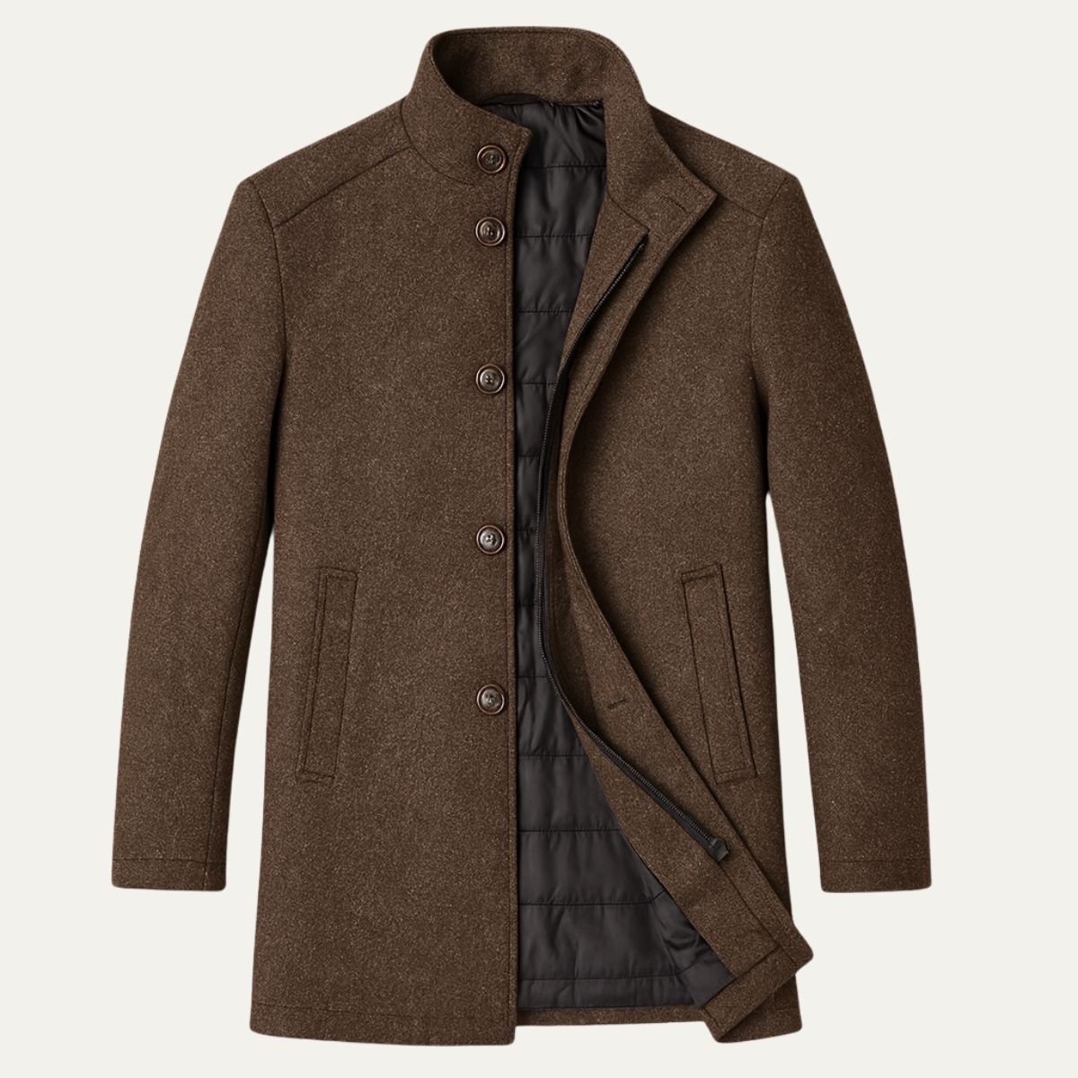 Manteau en laine pour homme Manteau classique avec patte de boutonnage