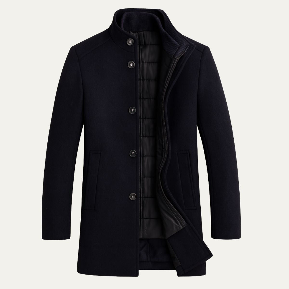 Manteau en laine pour homme Manteau classique avec patte de boutonnage