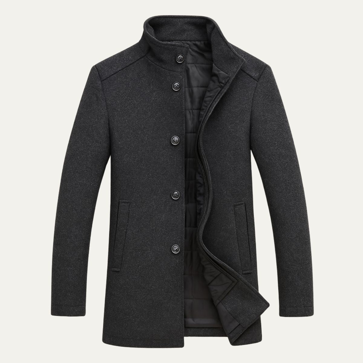 Manteau en laine pour homme Manteau classique avec patte de boutonnage