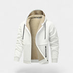 Cardigan à capuche en polaire Sherpa pour hommes avec fermeture éclair