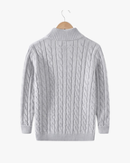 Pull en tricot à demi-fermeture éclair pour homme