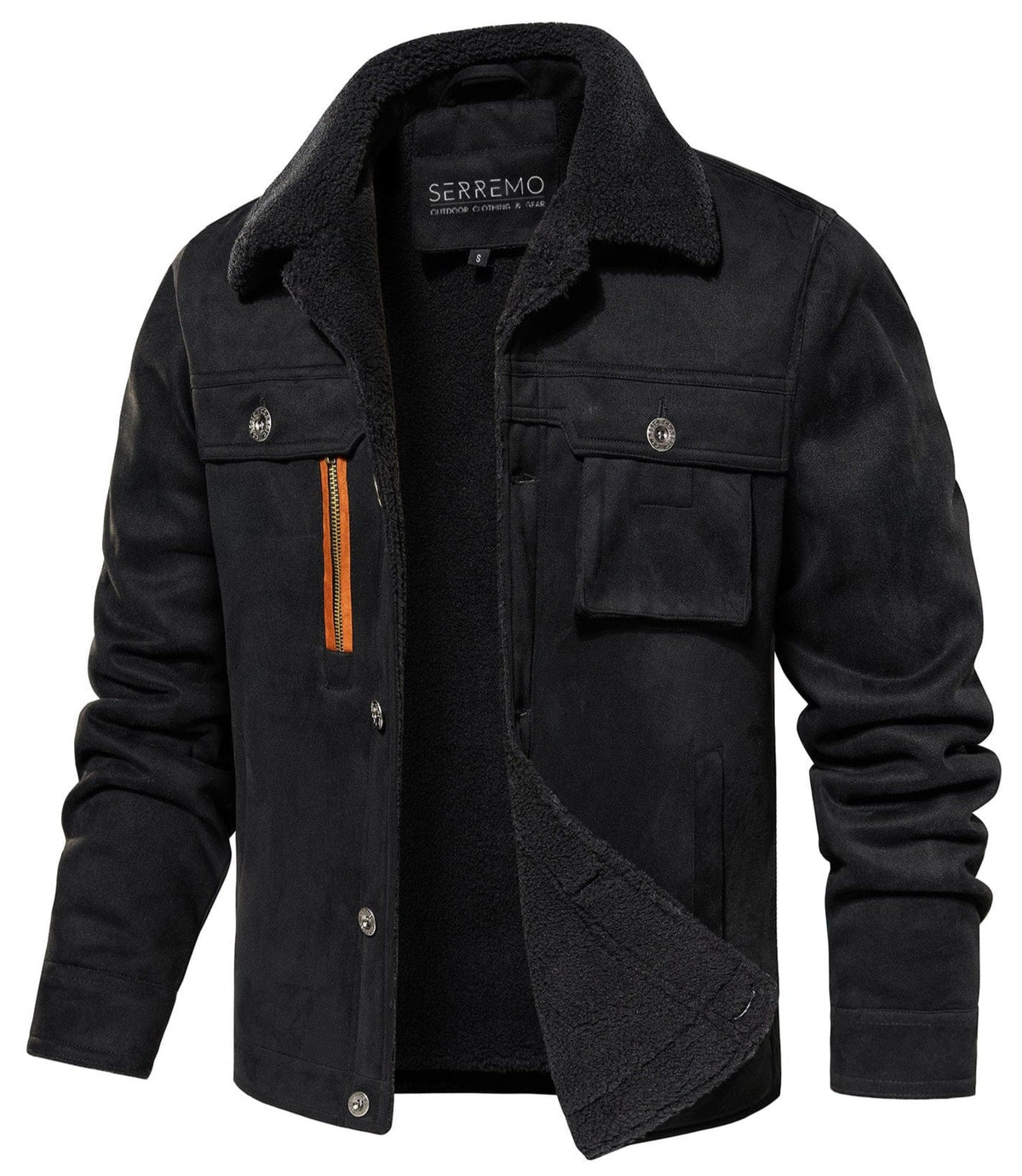 Herenjack met warme fleece voering en sherpa kraag