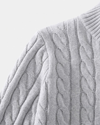 Pull en tricot à demi-fermeture éclair pour homme