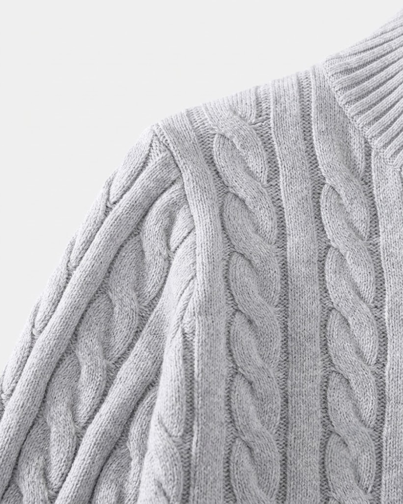 Pull en tricot à demi-fermeture éclair pour homme