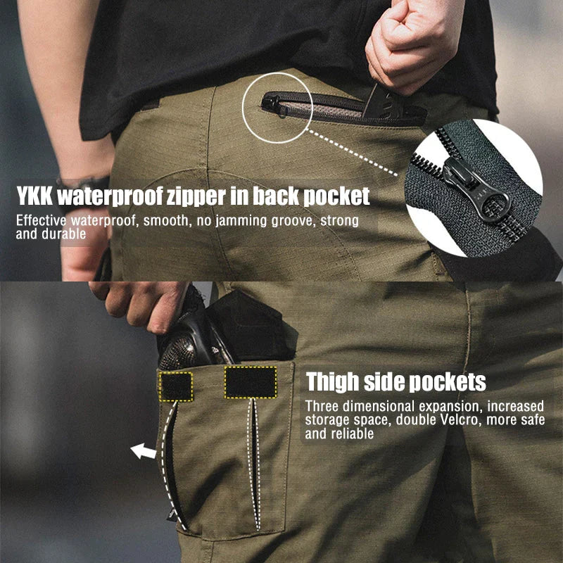 Pantalon de travail cargo Ripstop étanche pour hommes au style urbain