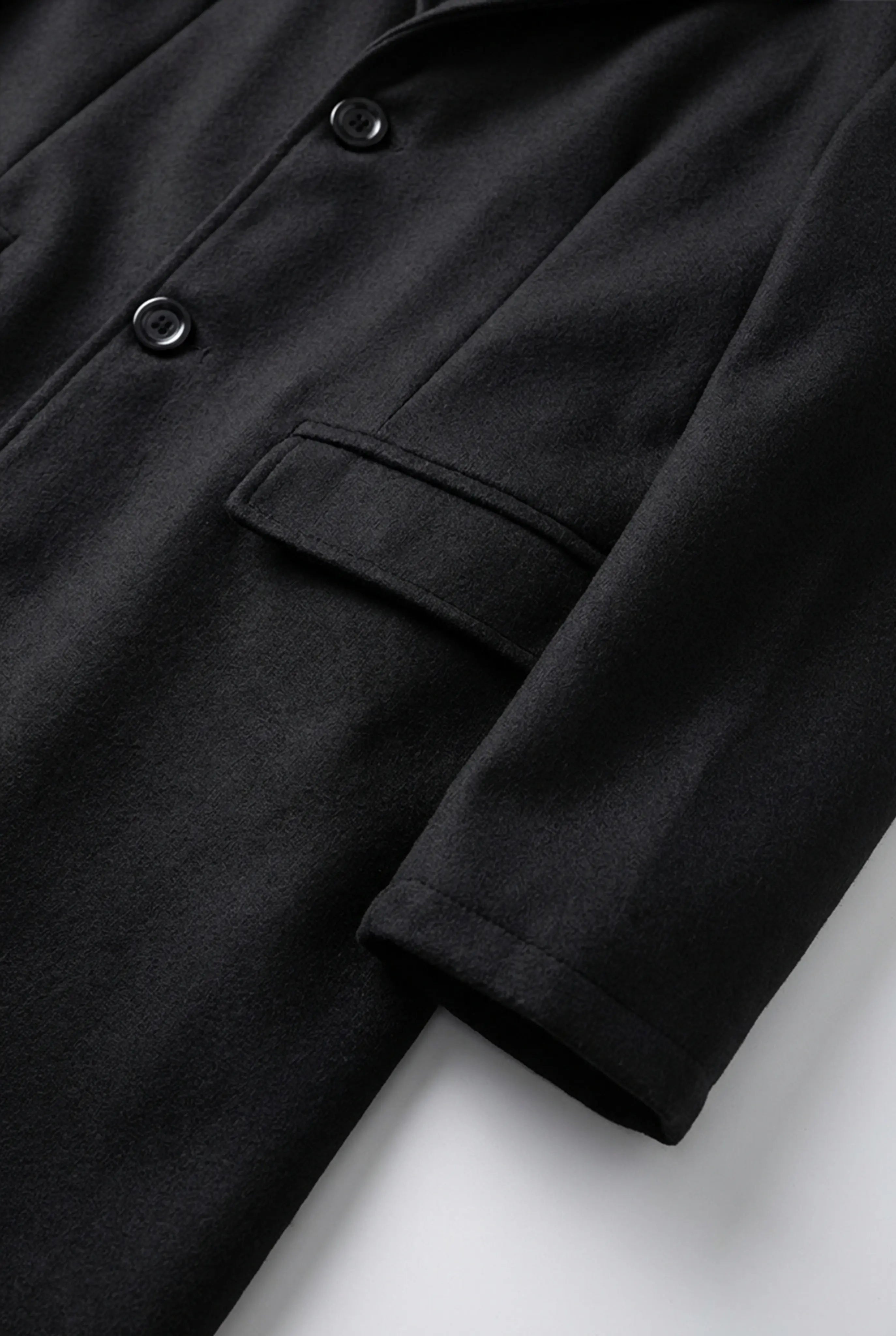 Manteau homme à simple boutonnage noir