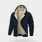 Cardigan à capuche en polaire Sherpa pour hommes avec fermeture éclair
