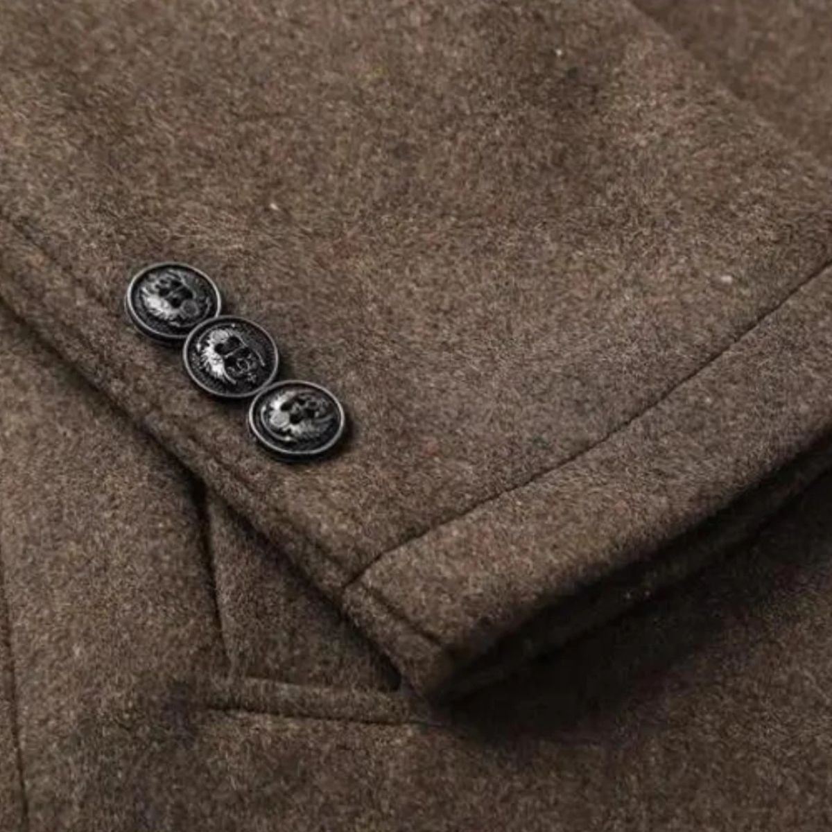 Manteau en laine pour homme Manteau classique avec patte de boutonnage