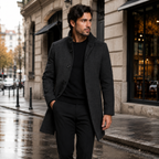 Manteau en laine pour homme Manteau classique avec patte de boutonnage