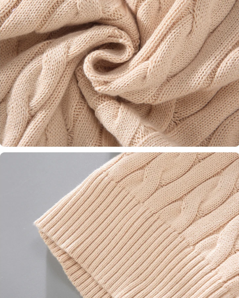Pull en tricot à demi-fermeture éclair pour homme