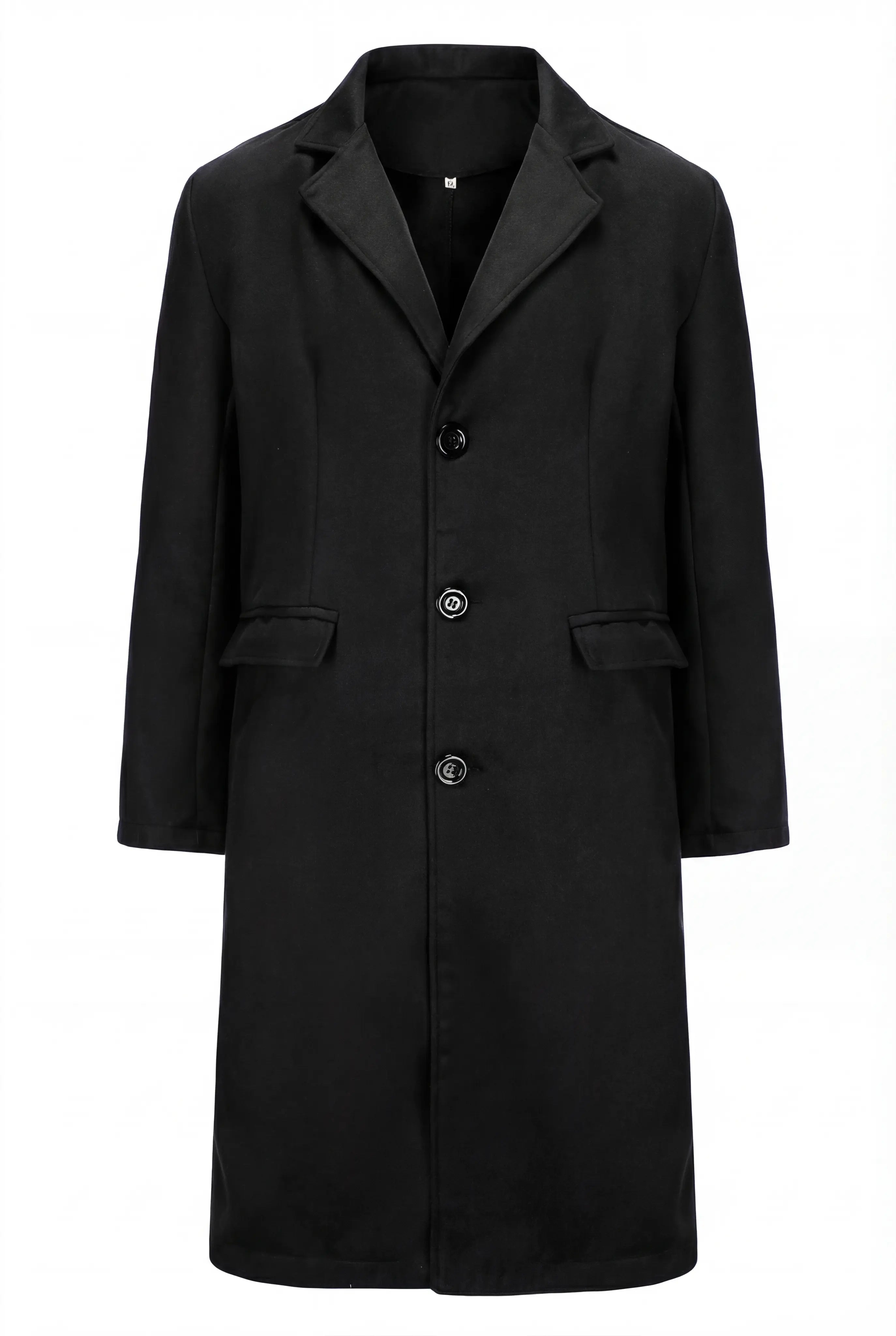 Manteau homme à simple boutonnage noir