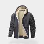 Cardigan à capuche en polaire Sherpa pour hommes avec fermeture éclair