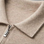 Herren Woll-Strickjacke mit Reißverschluss