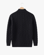 Pull en tricot à demi-fermeture éclair pour homme