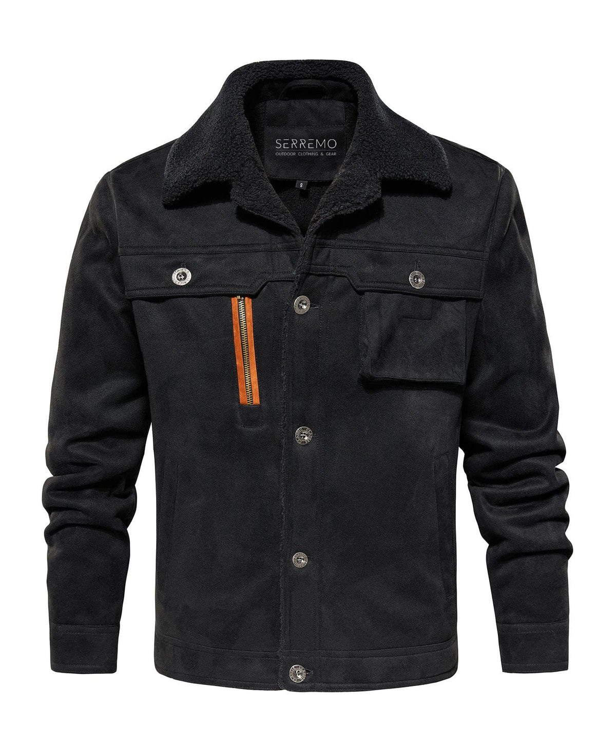 Herenjack met warme fleece voering en sherpa kraag