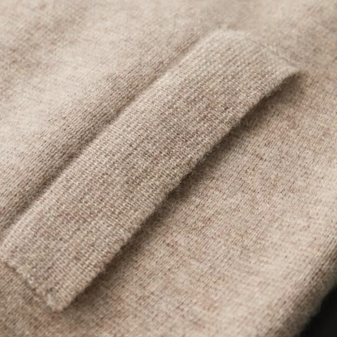 Herren Woll-Strickjacke mit Reißverschluss