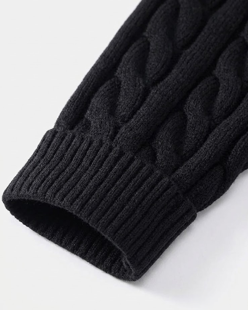 Pull en tricot à demi-fermeture éclair pour homme