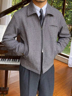Heren Houndstooth Slim Casual Jas