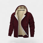 Cardigan à capuche en polaire Sherpa pour hommes avec fermeture éclair