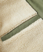 Groene herenjas met teddyvoering en ritssluiting