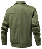 Groene herenjas met teddyvoering en ritssluiting