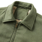 Groene herenjas met teddyvoering en ritssluiting