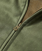 Groene herenjas met teddyvoering en ritssluiting