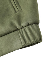 Groene herenjas met teddyvoering en ritssluiting