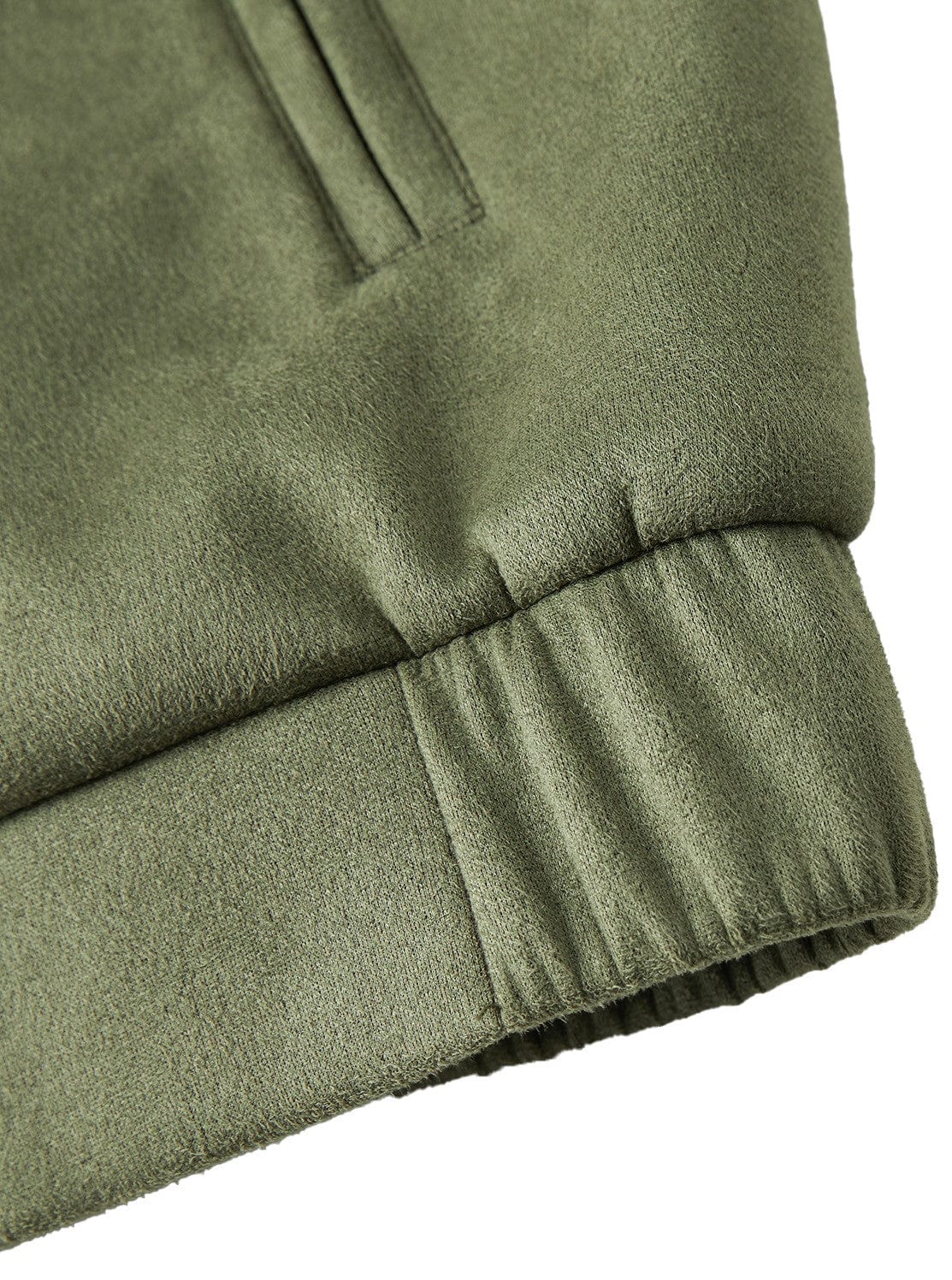 Groene herenjas met teddyvoering en ritssluiting